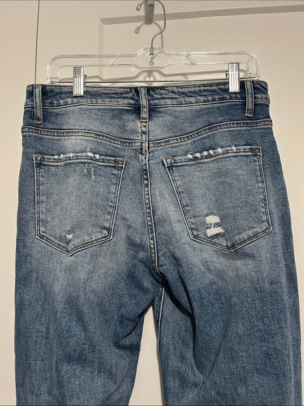 Vervet Size 29 Blue Straight Leg Boyfriend Patchwork Distressed Jeans - Picture 5 of 8